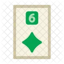 Six Of Diamonds Poker Card Casino Icon