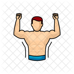 Sixpack abs Icon - Download in Colored Outline Style