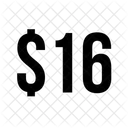 Sixteen Dollar Numbers Dollar Icon