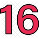 Sixteen Numbers Numeric Icon