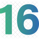Sixteen Numbers Numeric Icon