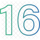 Sixteen Numbers Numeric Icon
