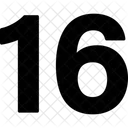 Sixteen Numbers Numeric Icon
