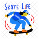 Skate Leben Skateboard Skaten Icon