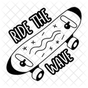Skateboard Skating Typography Icon