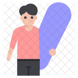 Skateboarder Flat  Icon