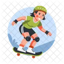 Skateboarder Character Skating Icon