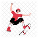 Skateboarding Falling Risky Icon