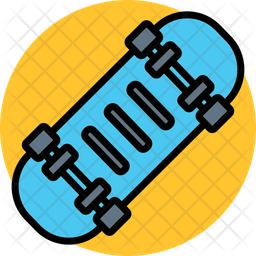 Skating Board Icon - Download in Rounded Style