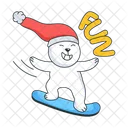 Christmas Fun Fun Bear Skating Fun Icon