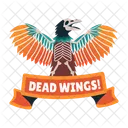 Skeletal Bird Flying Spooky Wings Icon