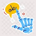Skeleton Hand Ok Message Spooky Hand Icon