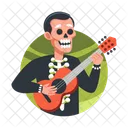 Skeleton Musician Guitarist Character Icon