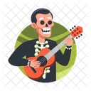 Skeleton Musician Guitarist Character Icon