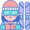 Skifahrerin  Symbol