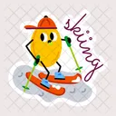 Skiing Skiing Boards Emoji Skiing Icône