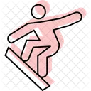 Skiing Color Shadow Thinline Icon Icon