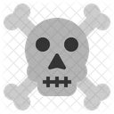 Skull Bones Cross Halloween Scary Icon