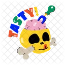 Skull Brain Tasty Icon