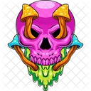 Skull Mushroom Illustration Icon