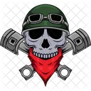 Skull Biker Retro Icon