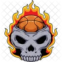 Skull Basketball Fire Icon