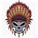 Skull Tribal American Icon