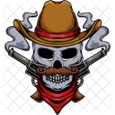 Skull Cowboy Pistol Icon