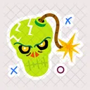 Skull Bomb Scary Skull Creepy Skull Icon