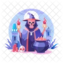 Skull Character Mystical Black Magic Icon