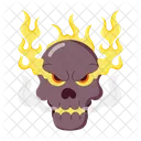 Skull Fire Burning Skullcap Icon