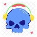 Skull Headphones Skull Listening Skull Headset Icon