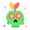 Scary Skull Skull Mask Feather Skull Icon