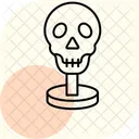 Skull Sculpture Minimal Outline Icon