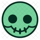 Green Skull Smiley Icon