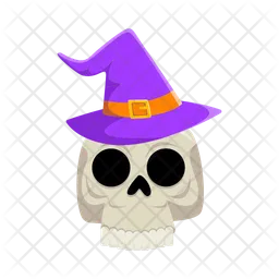 Skull wearing spooky hat  Icon