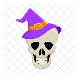 Skull wearing spooky hat  Icon