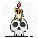 Skull With Candle  Icon