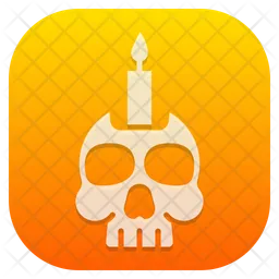 Skull With Candle  Icon