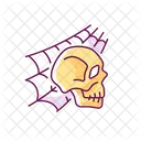 Skull With Spider Web  Icon