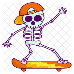 Skulls playing skateboards  Icon