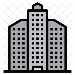 Skyscraper Icon - Download in Colored Outline Style