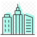 Skyscraper Tower Color Shadow Thinline Icon Icon