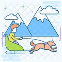 Husky Sled Sled Dogs Dogs Sledding Icon