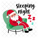 Sleeping Night Santa Snoozing Icon