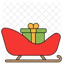 Sleigh Christmas Gift Box Icon