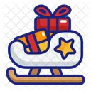 Sleigh Santa Snow Icon