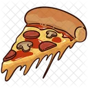 Slice Of Pizza Cheesy Pepperoni Icono