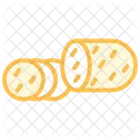 Sliced Ham Duotone Line Icon Icon