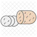 Sliced Ham Lineal Color Icon Icon